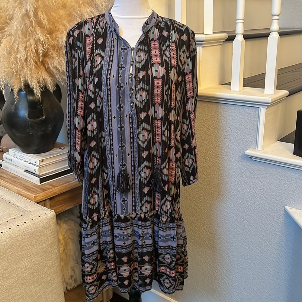 Anthropologie Holding Horses Winter Moon Tunic Flowy Boho Dress Size Medium - Picture 3 of 8